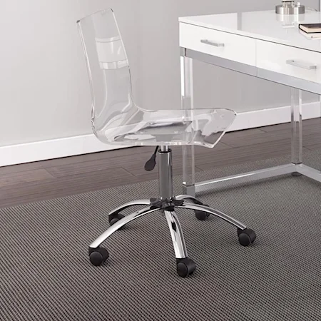 Adjustable Height Acrylic Swivel Chair with Casters